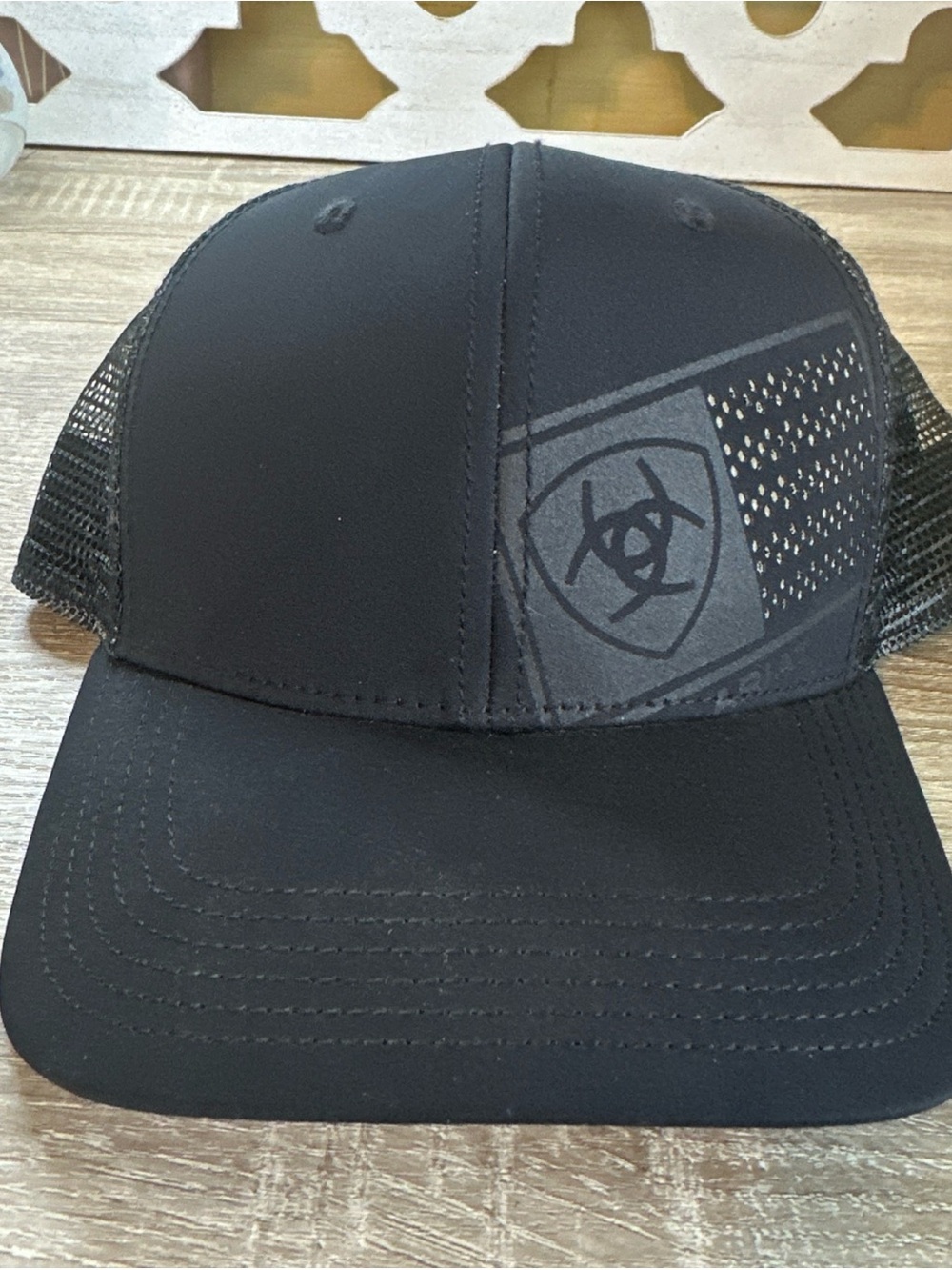 MF WESTERN ARIAT MESH SNAP BACK LOGO LASER FLAG CAP BY M&F STYLE A300004501